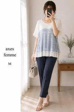 axes femme レースチュールチュニック M 白のサムネイル