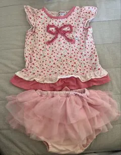 ミキハウス　ワンピース　チュチュ　チュールレース付きブルマ　70 80 90