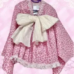 新品☆浴衣ドレス☆ヒョウ柄ピンク黒レース☆スカートリメイク姫ギャル