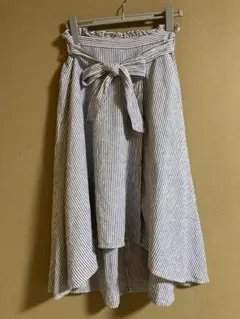 ビームスハート　フレアスカート　ストライプ