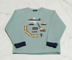 クレードスコープ 110 ミントグリーン 乗り物 刺繍 トレーナー