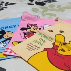 ディズニー　巾着袋　3点