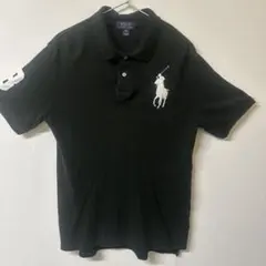 ポロラルフローレン ビッグポニー ポロシャツ 刺繍 黒 XL