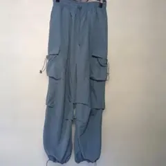 SHEIN レディース　カーゴワイドパンツ 青