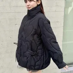 ハートキルティングリボンオーバージャケット