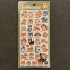 ボンボンドロップシール　和柄　柴犬