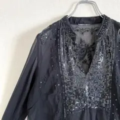 vintage 花柄ブラックレーストップス シースルー ヴィンテージ 春服 