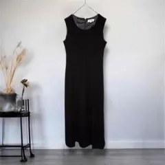 wit way◎ベロア　ロングワンピース　ブラック　黒　Mきれいめ　ノースリーブ