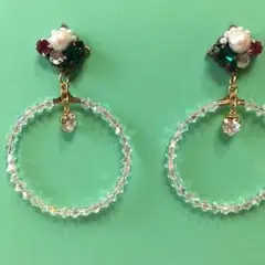 ☆スワロフスキー ☆クリスタルABのフープピアス
