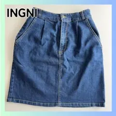 美品　イング　INGNI デニムタイトスカート Mサイズ　ひざ丈　ウエストゴムのサムネイル
