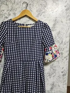 【美品】Lily Lulu ギンガムチェック Aラインワンピース Mサイズ