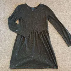 GapKids 黒色ラメ入り長袖ワンピース XXL