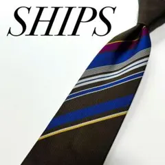 3047⭐️美品⭐️シップス ネクタイ レジメンタル パネルストライプのサムネイル
