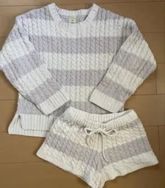 ジェラートピケ　セットアップ　パープル×ホワイト