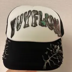 オリジナルカスタムキャップ ブラック × ホワイト　メタリック加工