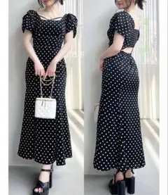 RESEXXY バブルスリーブマーメイドワンピース ブラック Mサイズ