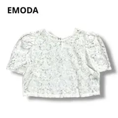 【美品】EMODA 半袖　トップス クロップド　レース　花柄　Sのサムネイル
