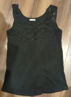 ※バラクンさまGU ブラック レース装飾 ノースリーブ S