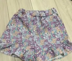 プティマイン 水陸両用 パンツ ボトムス 80 ショートパンツ 花柄 紫