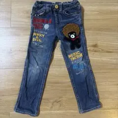 ダブルビー 豪華アフロワッペン付きデニムパンツ ジーンズ 110cm