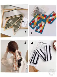 多彩なデザインのバンダナ・スカーフセット 4枚セット