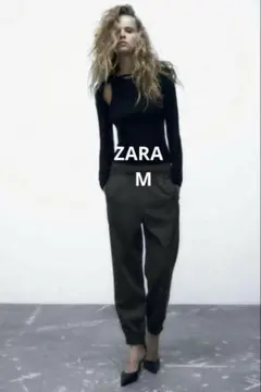 ZARA ジッパージョガーパンツ　カーキ　M　サイドジッパー付き