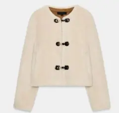 ZARA ノーカラーボアジャケット