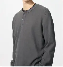 ワッフルヘンリーネックTシャツ Sサイズ