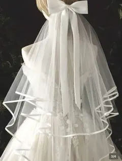 大人可愛い✨ ウェディングベール リボン チュール ブライダル 前撮り 結婚式