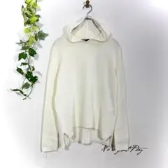 COMME CA ISM コムサイズム ニット パーカー(L)フーディー 白色のサムネイル