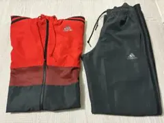 adidas ジャージ上下セット Lサイズ 赤黒