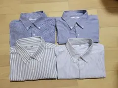 ユニクロ　ワイシャツ　半袖　4枚セット　XL　ストライプ ボタンダウン