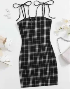 【匿名配送】SHEIN チェック柄キャミワンピース