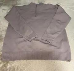 薄紫 ハーフジップ ニットセーターメンズMサイズ