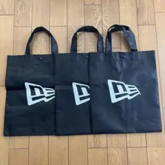 NEW ERA 不織布ショッピングバッグ 3枚セット 黒のサムネイル