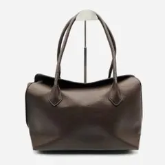 GUSCIOグッシオレザートートバッグ茶肩掛けシボA4対応通勤美品大容量茶色のサムネイル