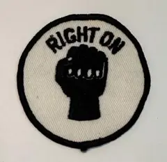 1960年代黒人公民権運動RIGHT ON ワッペン