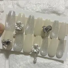 ホワイト系マグネットネイルチップ 成人式