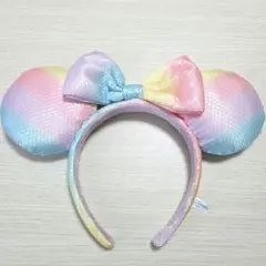 ディズニーリゾート ミニー　カチューシャ パステルカラー スパンコール