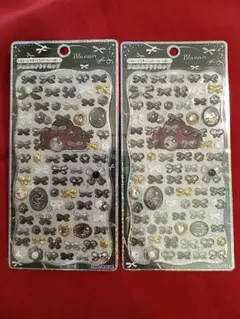 ジュエルプチドロップ 黒リボン シール ストーンつき 　プチドロ　ブラノワール