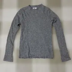 グレー ラメ入りリブニット 長袖　Ｍサイズ