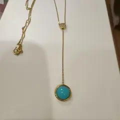 ヴァンドーム青山 k18金ターコイズネックレス イエローゴールド