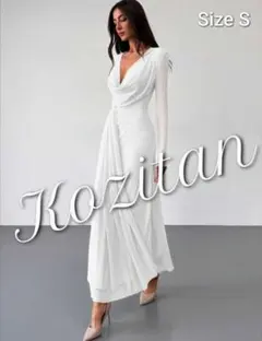 ☆深めネック☆ストレッチ メッシュ☆ロング ドレス＊