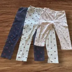 レギンス3枚　ハート・いちご