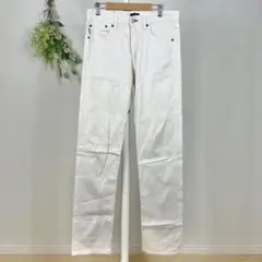 T1426 ポールスミス　ストレートデニム　白　31 コットン　牛革　シンプルのサムネイル