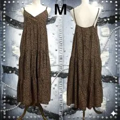 レオパード柄 ティアード マキシワンピース ヒョウ柄 サイズ1 裏地付