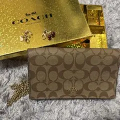 COACH コーチ シグネチャー チェーンウォレット ミニショルダー 斜めがけ