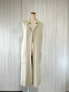 BRAHMINロング丈 ニットベスト ベージュ