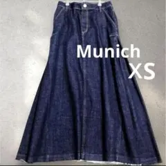 Munich 日本製　濃紺　カットオフ　タック　デニム　マキシスカート　XS 春のサムネイル