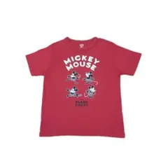 ミッキーマウス プリント Tシャツ 赤